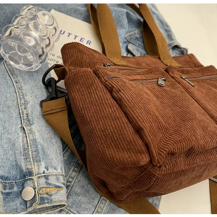 Large Capacity Corduroy Women's Shoulder Crossbody Bag — feature 97