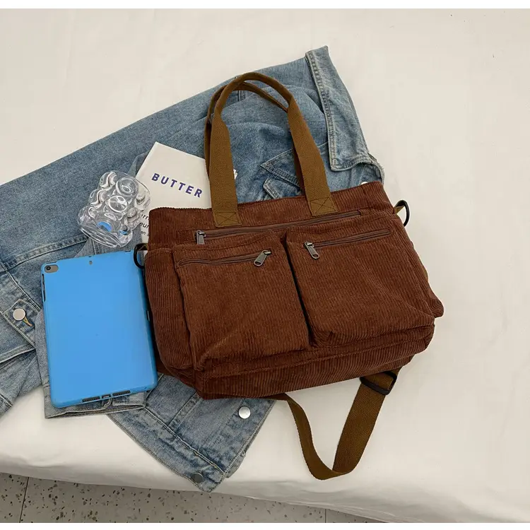 Large Capacity Corduroy Women's Shoulder Crossbody Bag — feature 99
