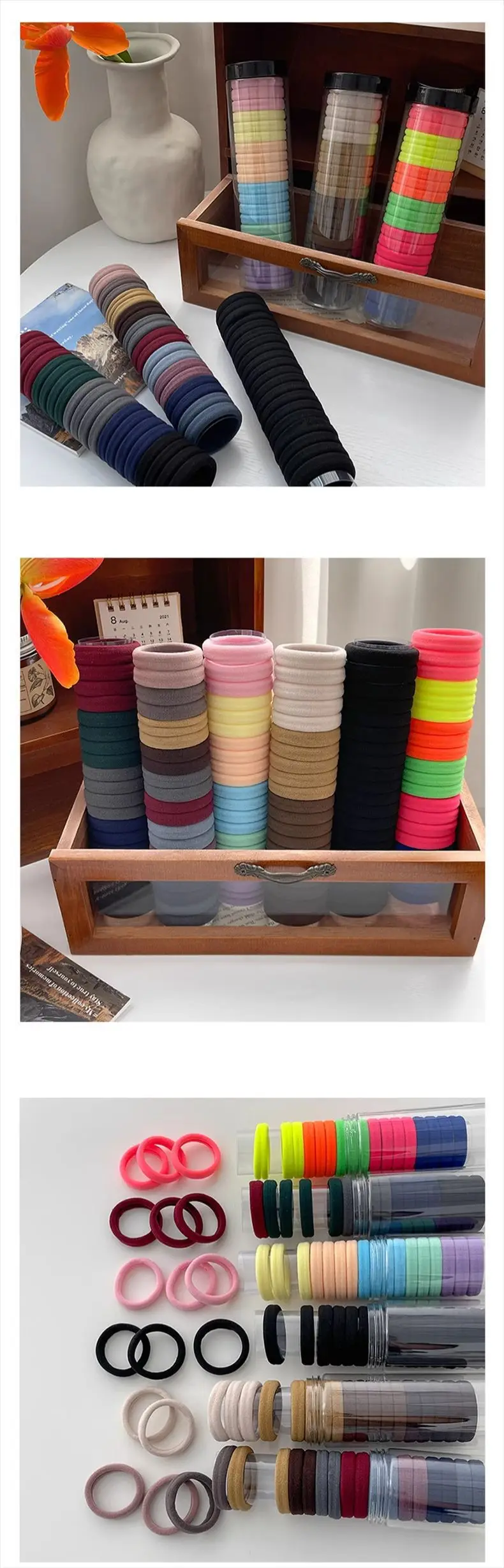 Colorful Rainbow Rubber Bands for Girls Hair Accessories — feature 7