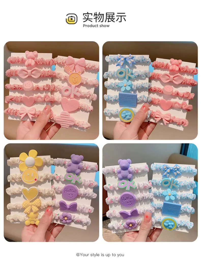 Colorful Rainbow Rubber Bands for Girls Hair Accessories — feature 9