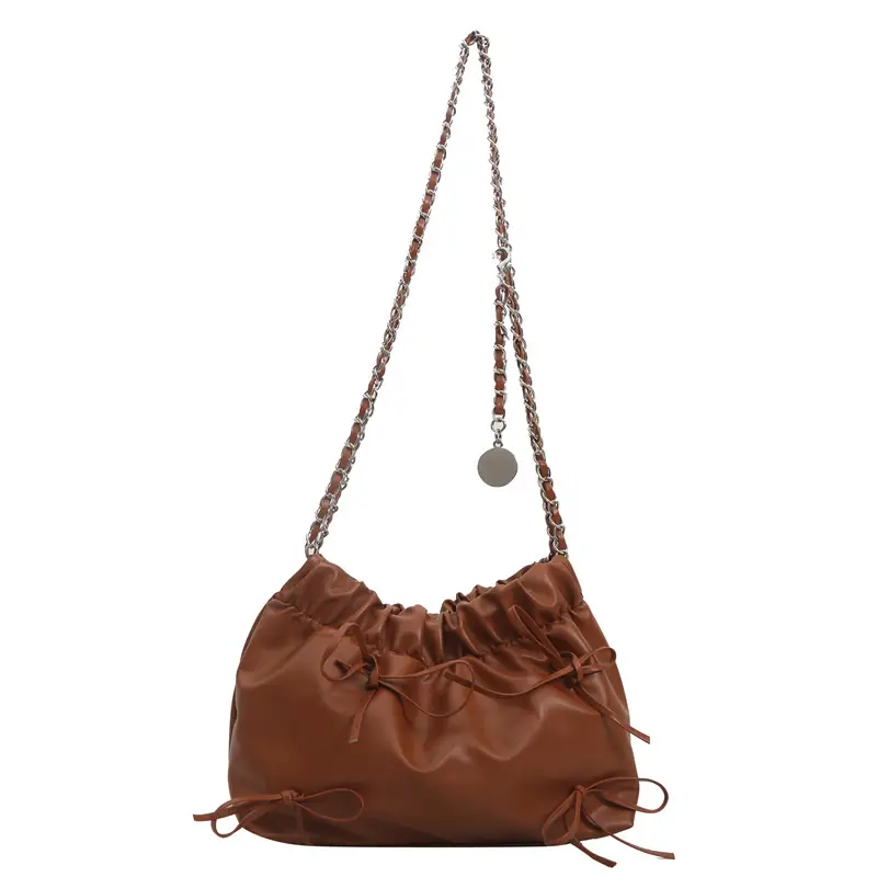 2023 Winter Pleated Chain Bow Bag Women