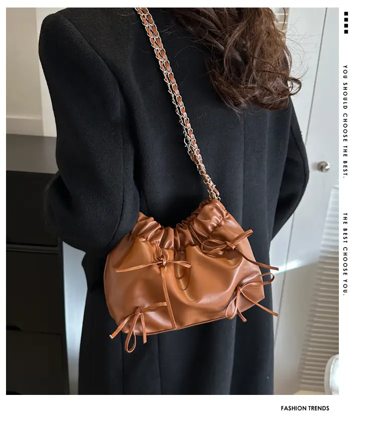 2023 Winter Pleated Chain Bow Bag Women — feature 1