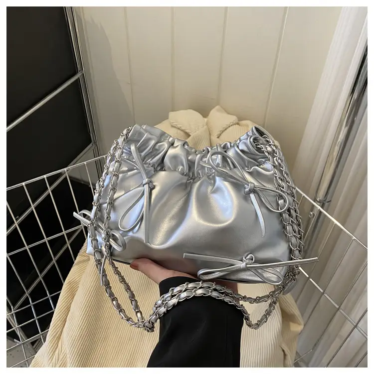 2023 Winter Pleated Chain Bow Bag Women — feature 15