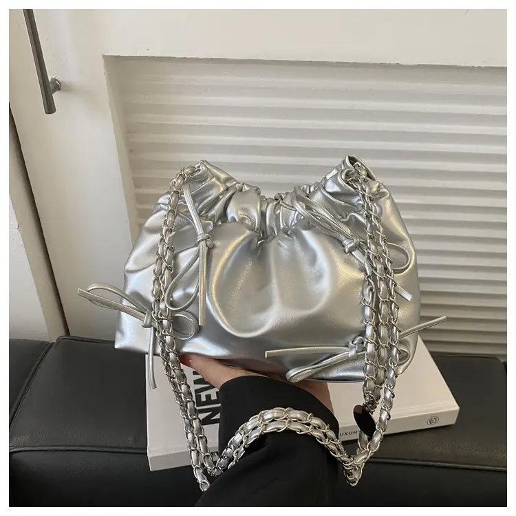 2023 Winter Pleated Chain Bow Bag Women — feature 24