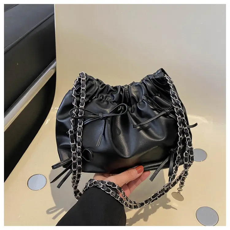 2023 Winter Pleated Chain Bow Bag Women — feature 29