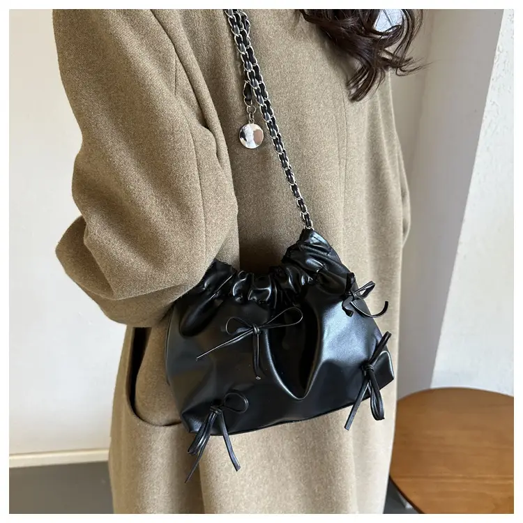 2023 Winter Pleated Chain Bow Bag Women — feature 33