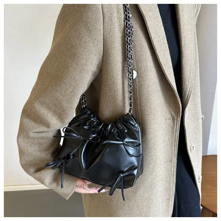 2023 Winter Pleated Chain Bow Bag Women — feature 35