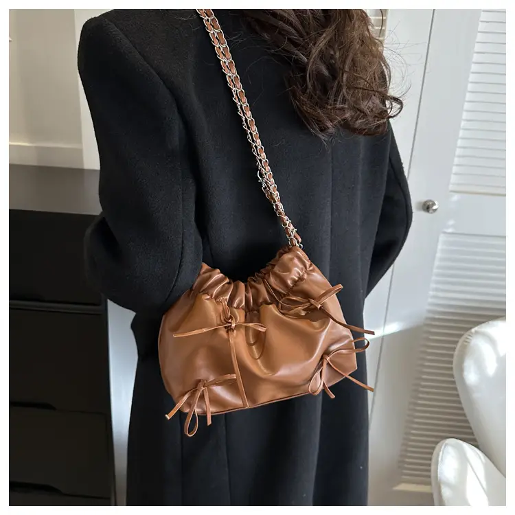 2023 Winter Pleated Chain Bow Bag Women — feature 36