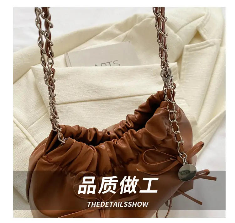 2023 Winter Pleated Chain Bow Bag Women — feature 4