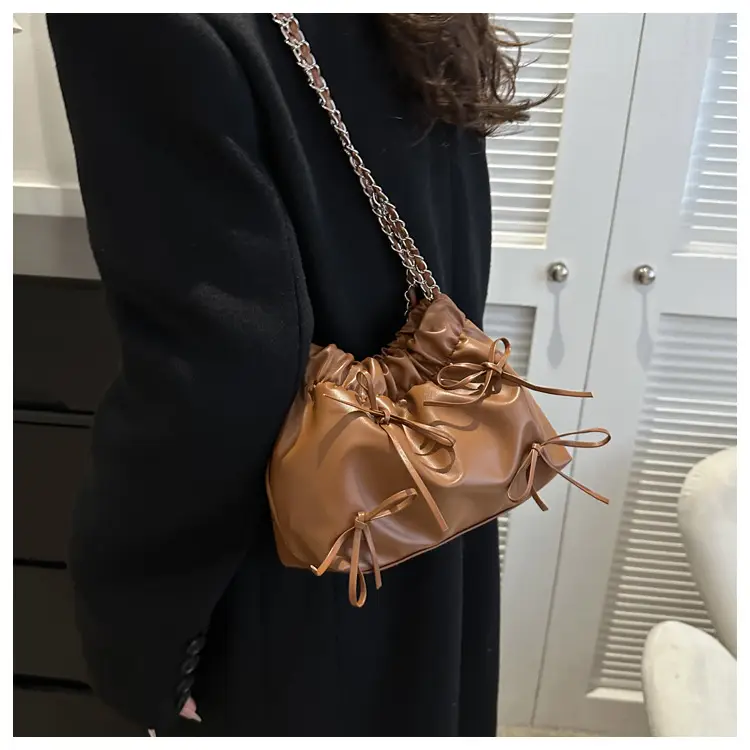 2023 Winter Pleated Chain Bow Bag Women — feature 41