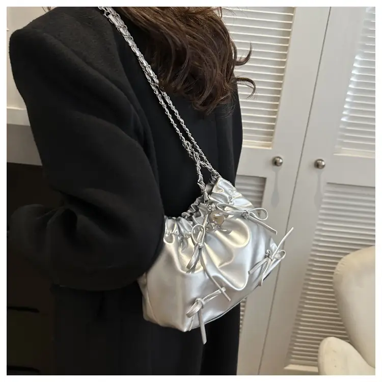 2023 Winter Pleated Chain Bow Bag Women — feature 44