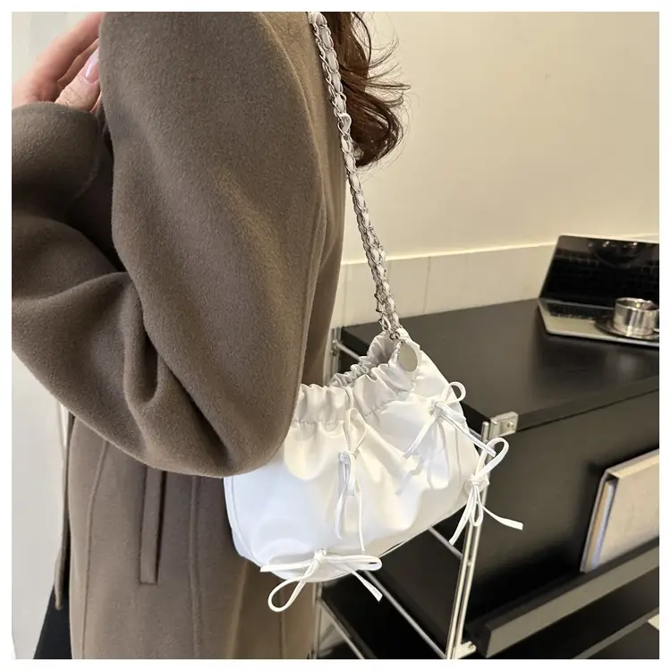 2023 Winter Pleated Chain Bow Bag Women — feature 48