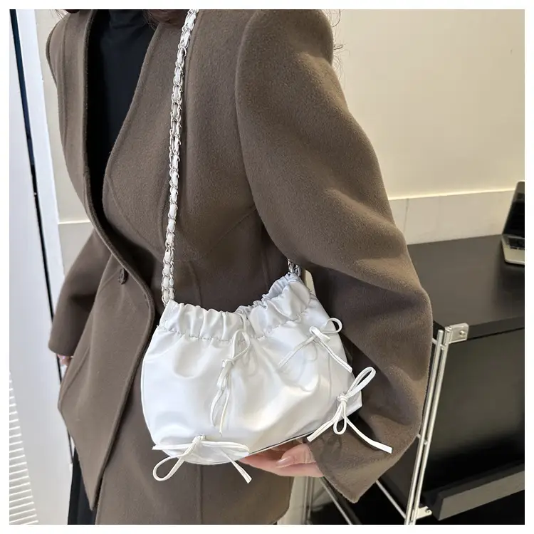 2023 Winter Pleated Chain Bow Bag Women — feature 49