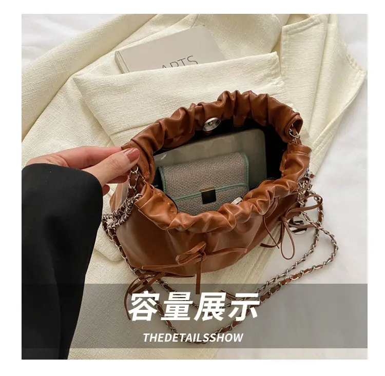 2023 Winter Pleated Chain Bow Bag Women — feature 7