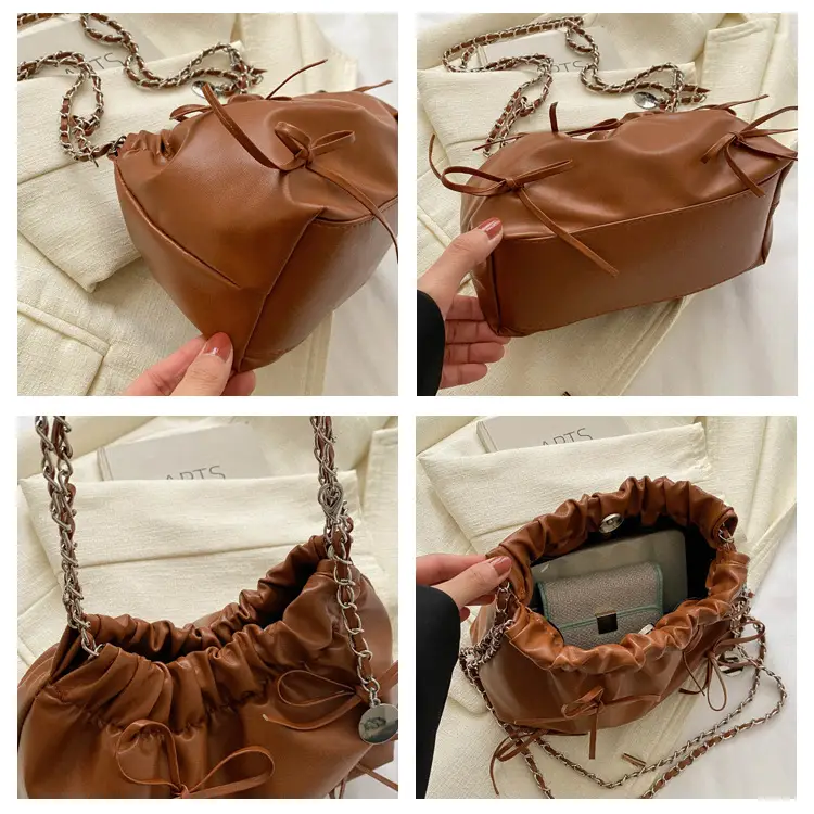 2023 Winter Pleated Chain Bow Bag Women — feature 8