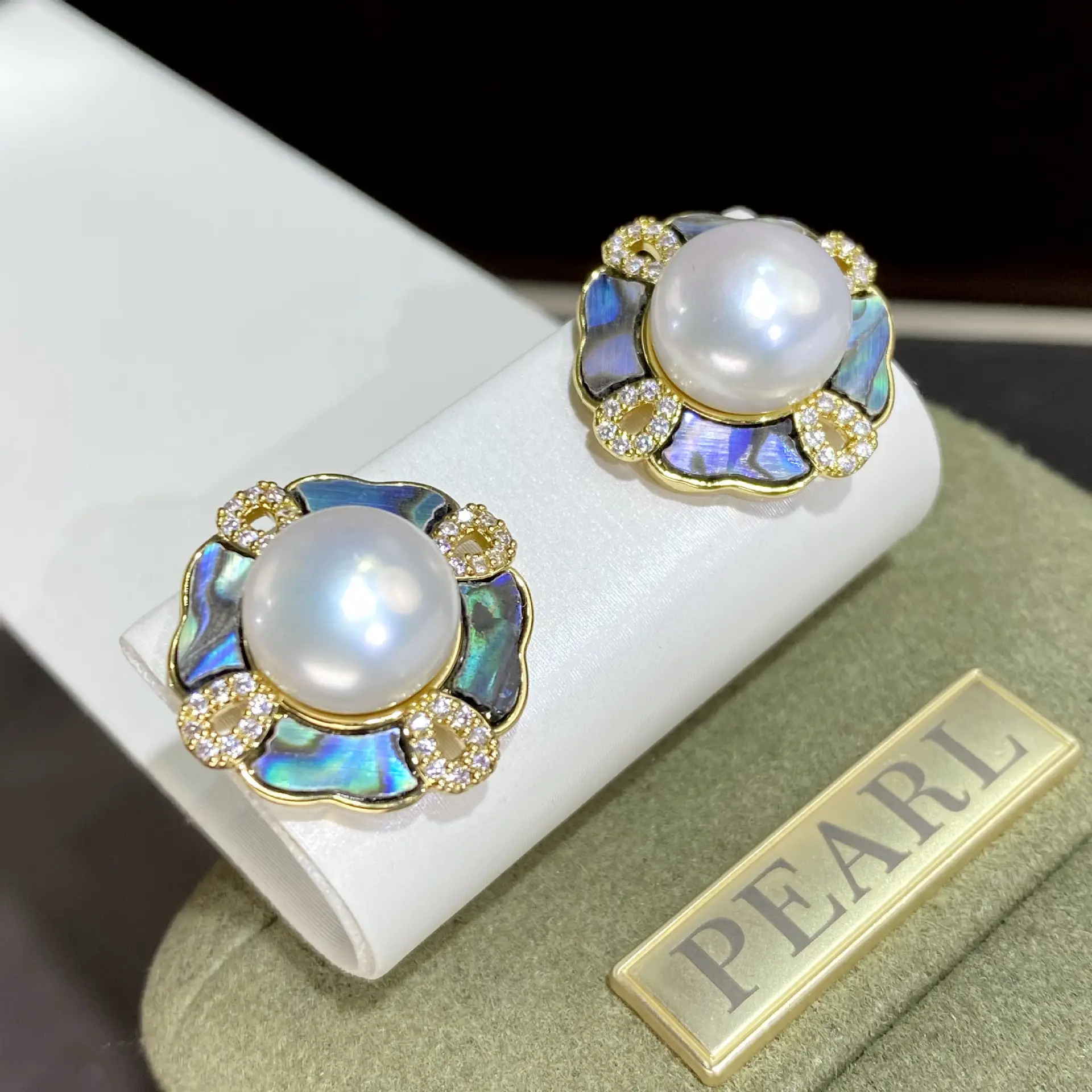 Natural Freshwater Abalone Earrings for Women - Image 3