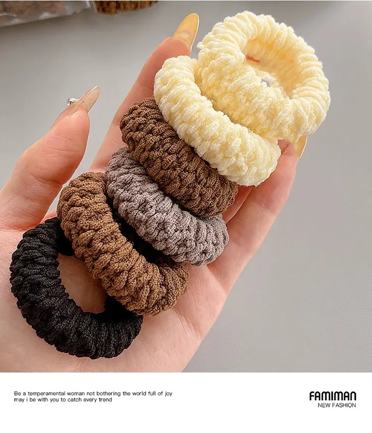 Women Thickened Hairbands Black Rubber Korean Style Loose Hair Accessories — feature 12