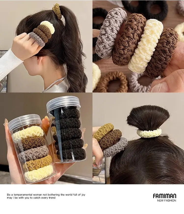 Women Thickened Hairbands Black Rubber Korean Style Loose Hair Accessories — feature 5
