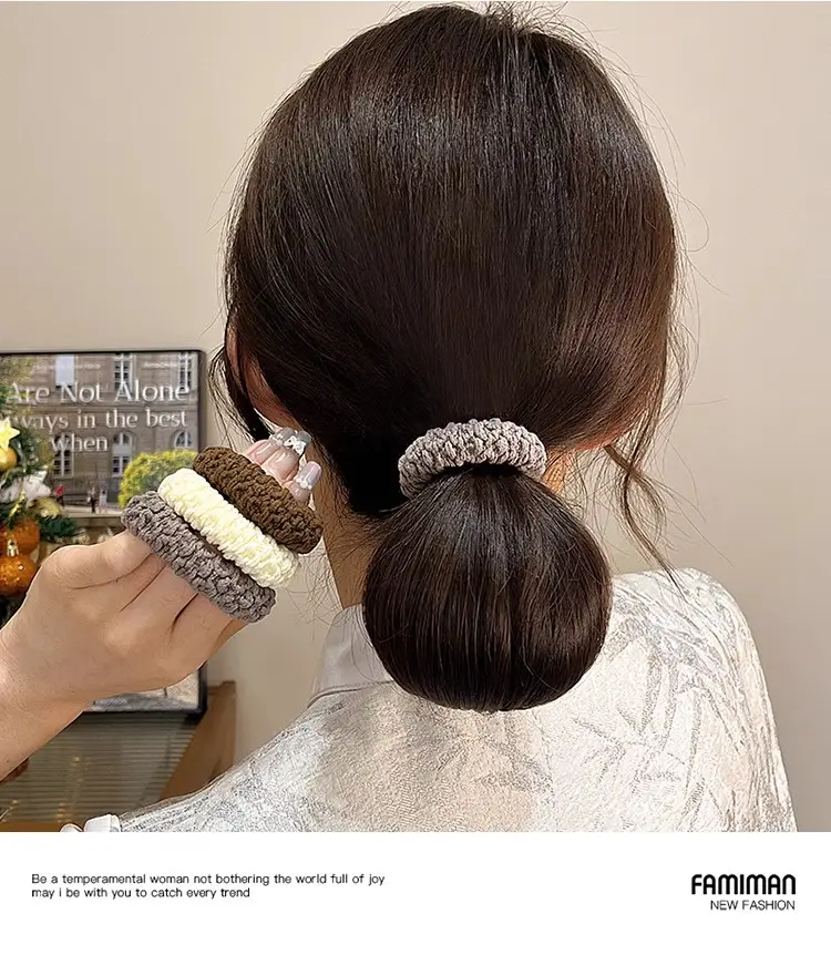 Women Thickened Hairbands Black Rubber Korean Style Loose Hair Accessories — feature 6