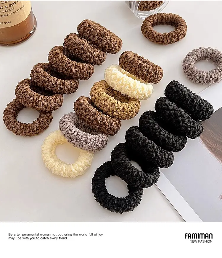 Women Thickened Hairbands Black Rubber Korean Style Loose Hair Accessories — feature 7