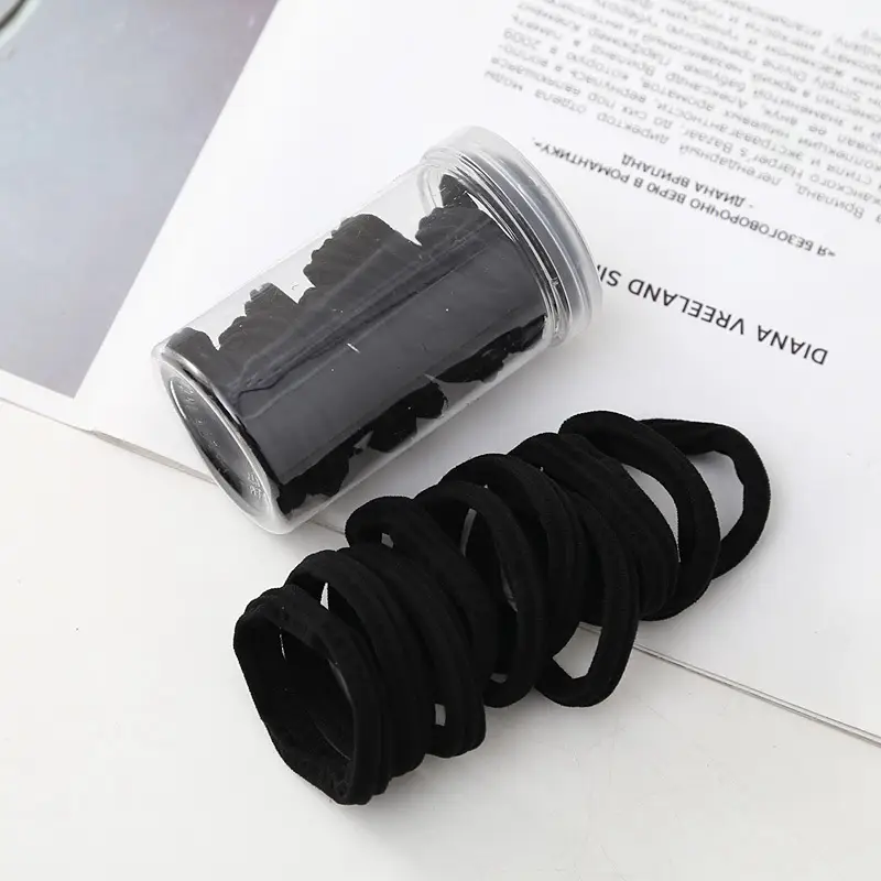 Women Thickened Hairbands Black Rubber Korean Style Loose Hair Accessories - Image 22