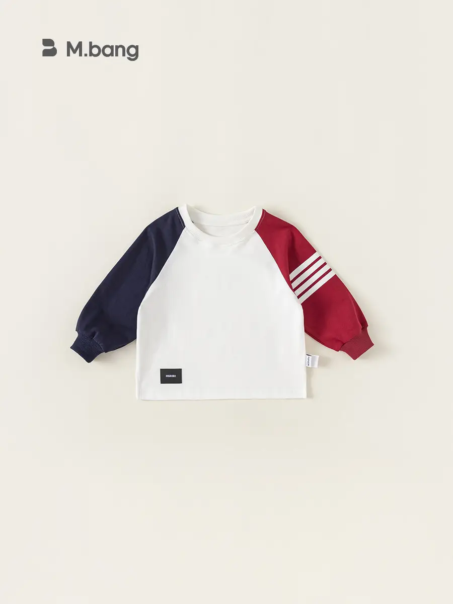 Baby Raglan Sleeve T-Shirt Navy Grey Round Neck - Image 12
