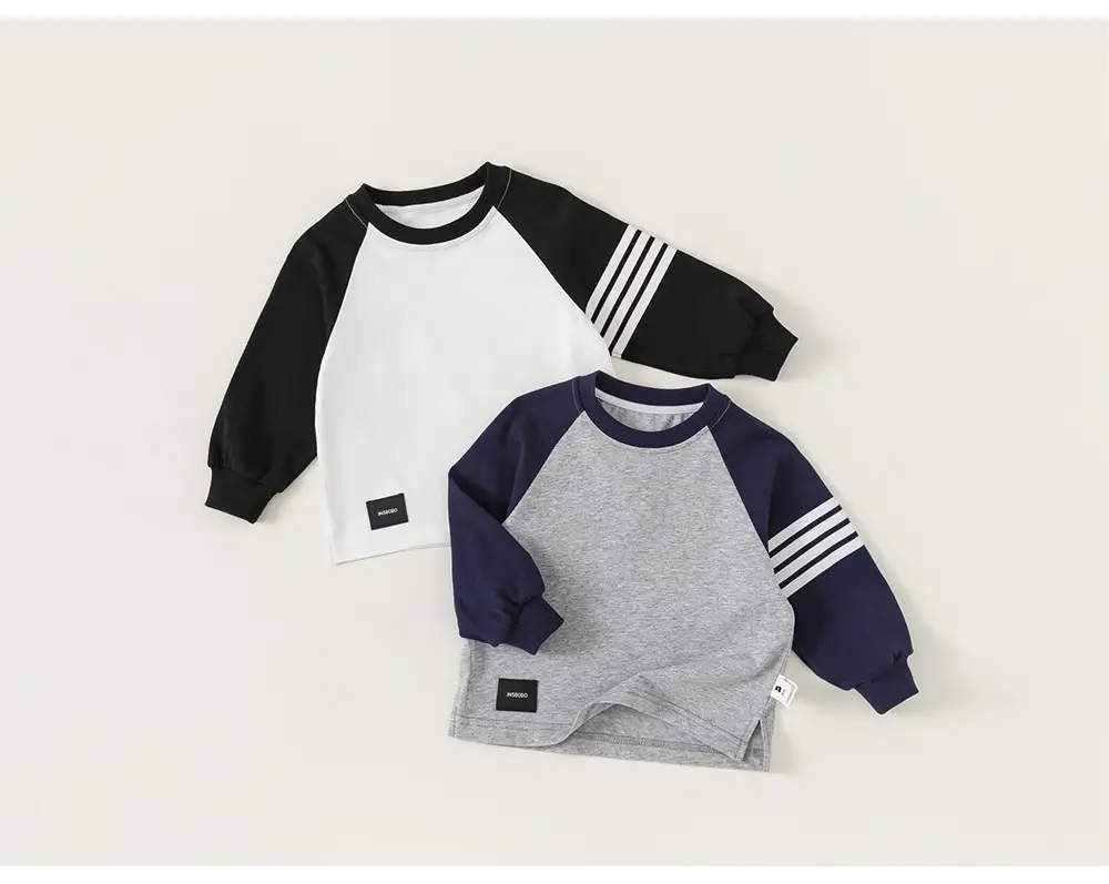 Baby Raglan Sleeve T-Shirt Navy Grey Round Neck — feature 18