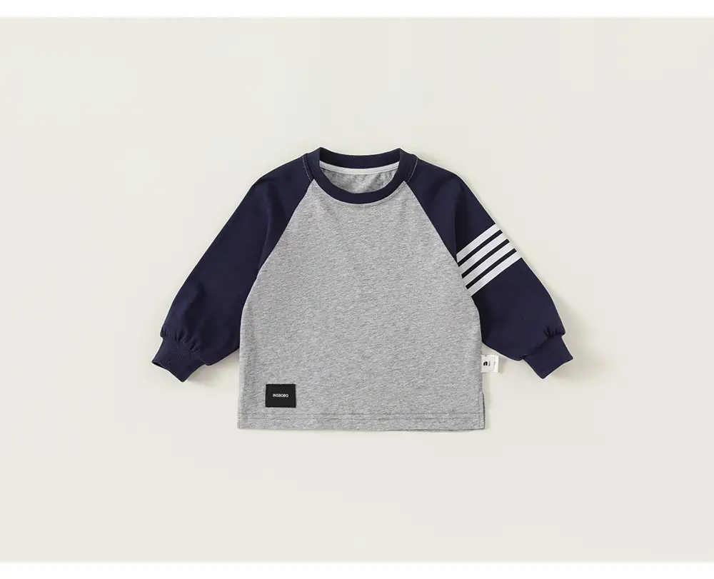 Baby Raglan Sleeve T-Shirt Navy Grey Round Neck — feature 22