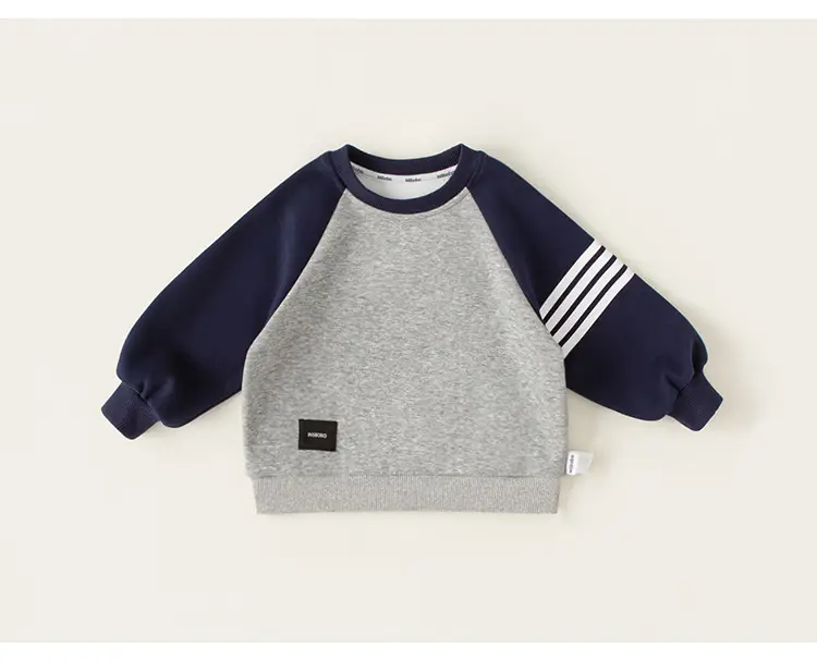 Baby Raglan Sleeve T-Shirt Navy Grey Round Neck — feature 27