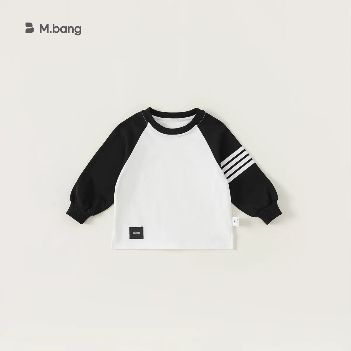 Baby Raglan Sleeve T-Shirt Navy Grey Round Neck - Image 2