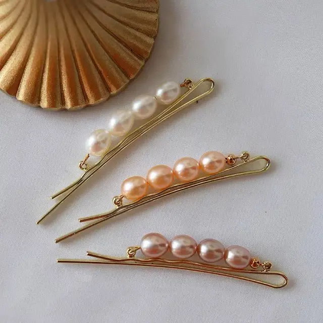 Pearl Baroque Hairpin with Bangs for Women - Image 2