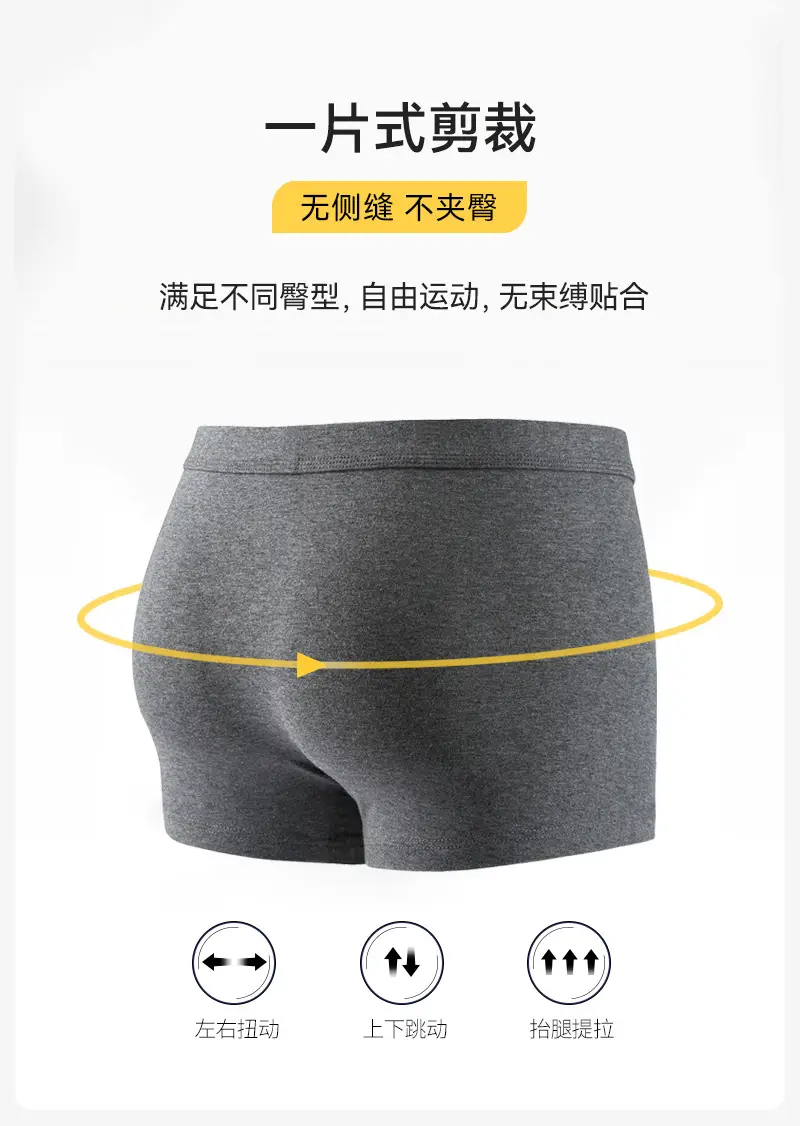 Men Pure Cotton Boxer Briefs 7A Antibacterial Sweat Absorbent — feature 12