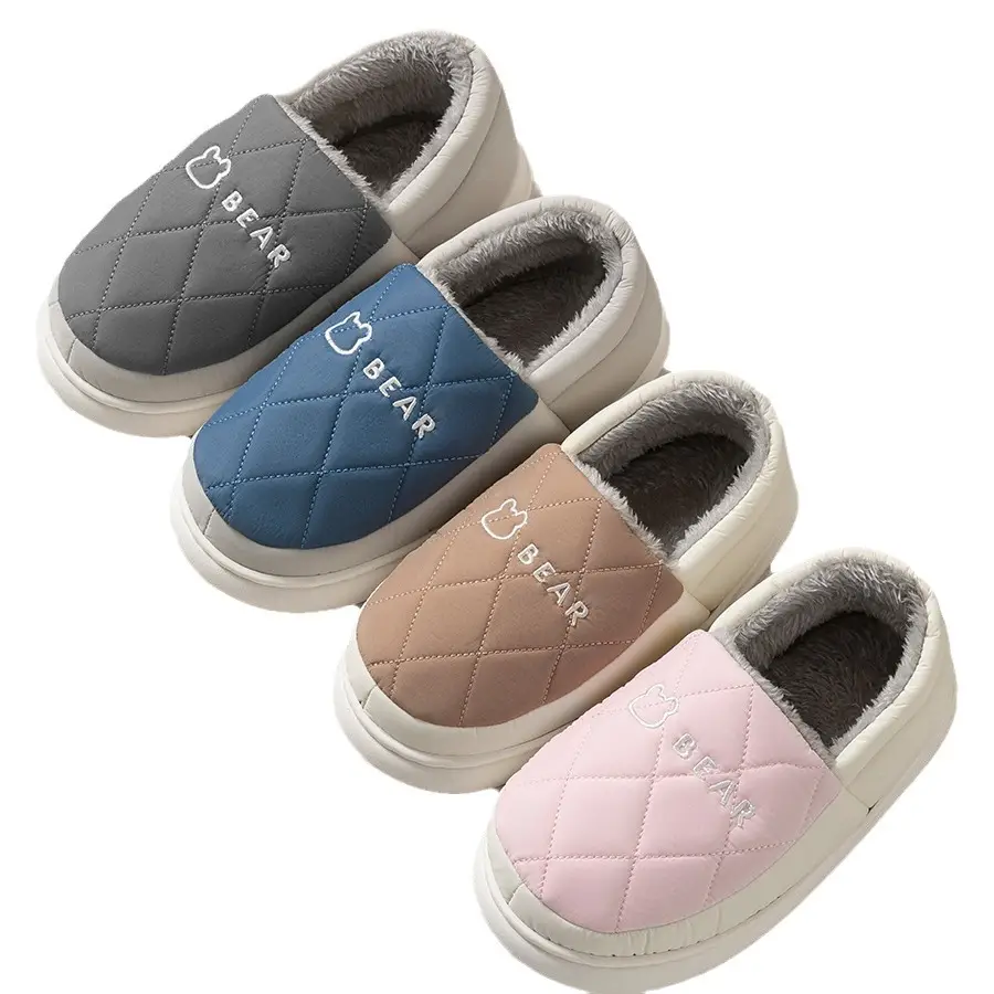 Waterproof Cotton Slippers Men's Winter Household Indoor Home Furnishing Thick Bottom Non-Slip Warm Cotton Slippers Men's Winter - Image 8