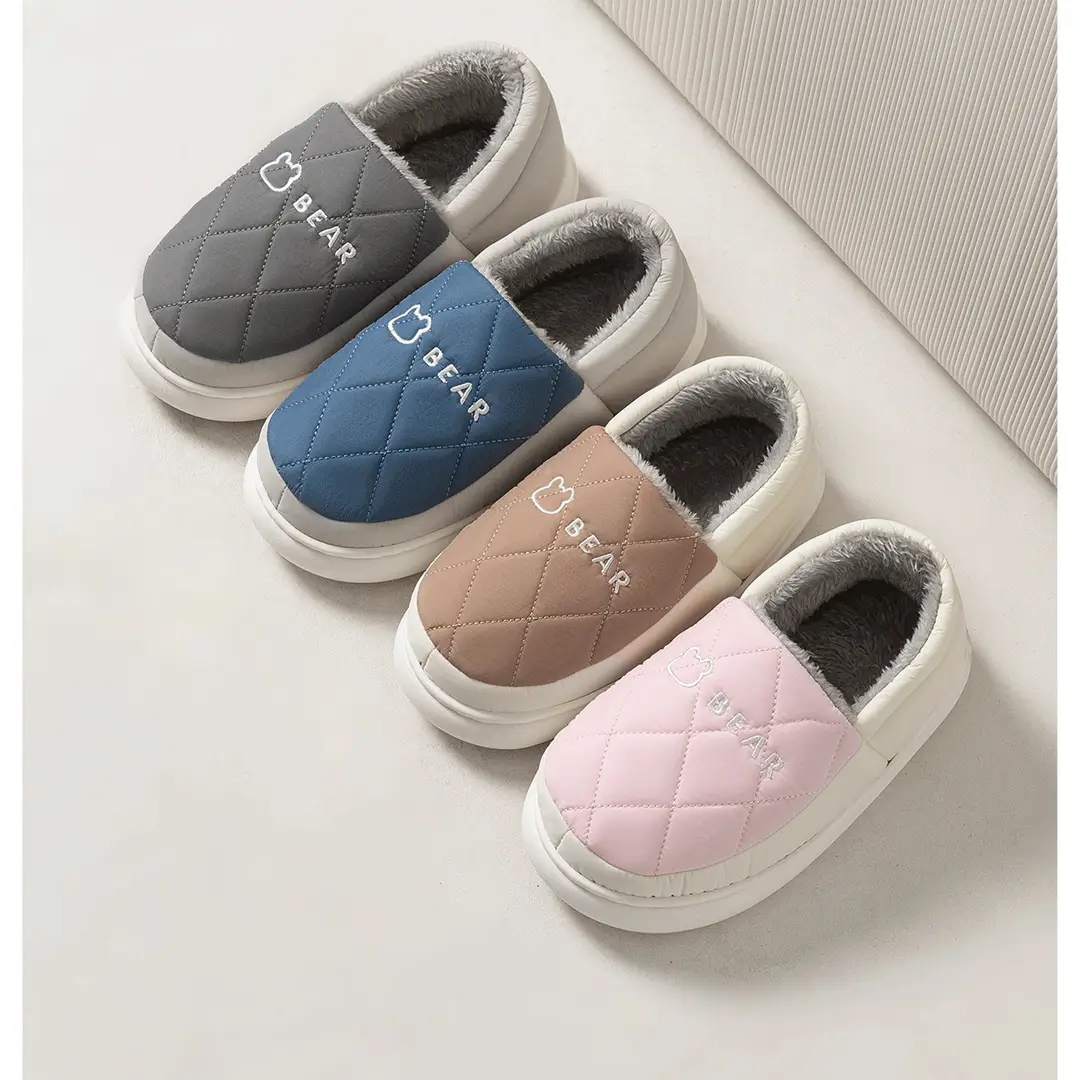 Waterproof Cotton Slippers Men's Winter Household Indoor Home Furnishing Thick Bottom Non-Slip Warm Cotton Slippers Men's Winter — feature 19