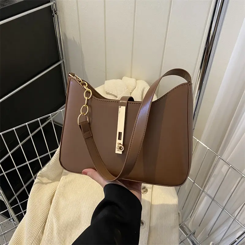 Women's Brown Leather Shoulder Bag 2023 New Fashion - Image 5