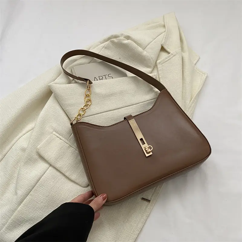 Women's Brown Leather Shoulder Bag 2023 New Fashion - Image 4