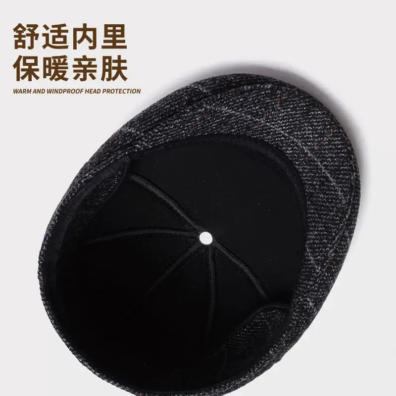 New British Retro Beret Hat for Men Autumn Winter Earmuffs - Image 6