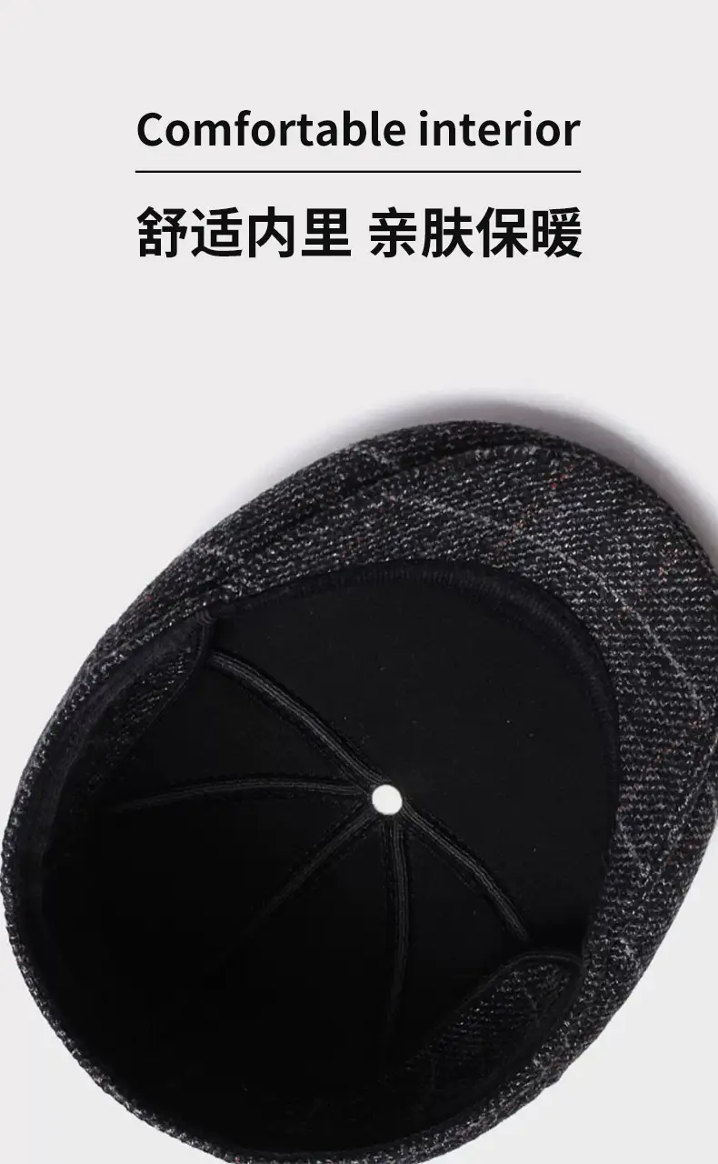 New British Retro Beret Hat for Men Autumn Winter Earmuffs — feature 6