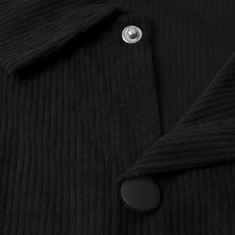 Men's Grey Corduroy Button Shirt Slim Fit — feature 10