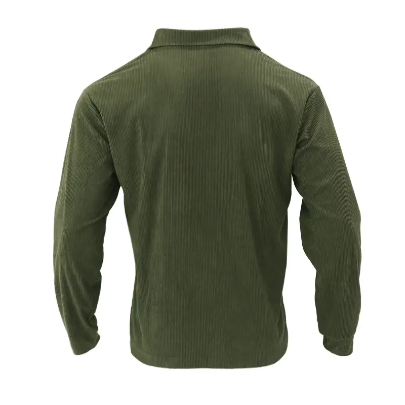 Men's Grey Corduroy Button Shirt Slim Fit — feature 36