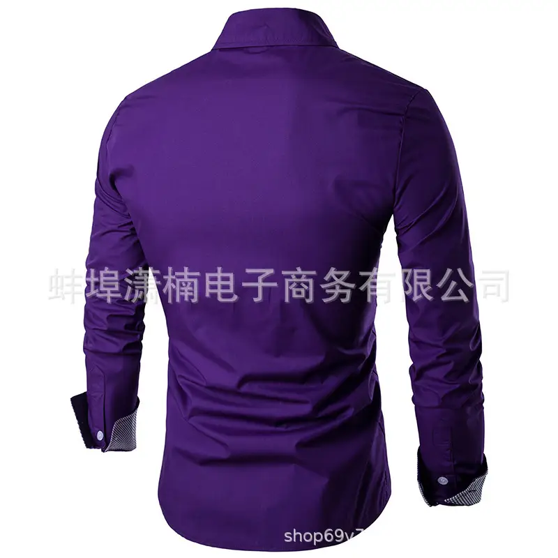 Men's Dragon Print Long Sleeve Shirt White European Style — feature 5