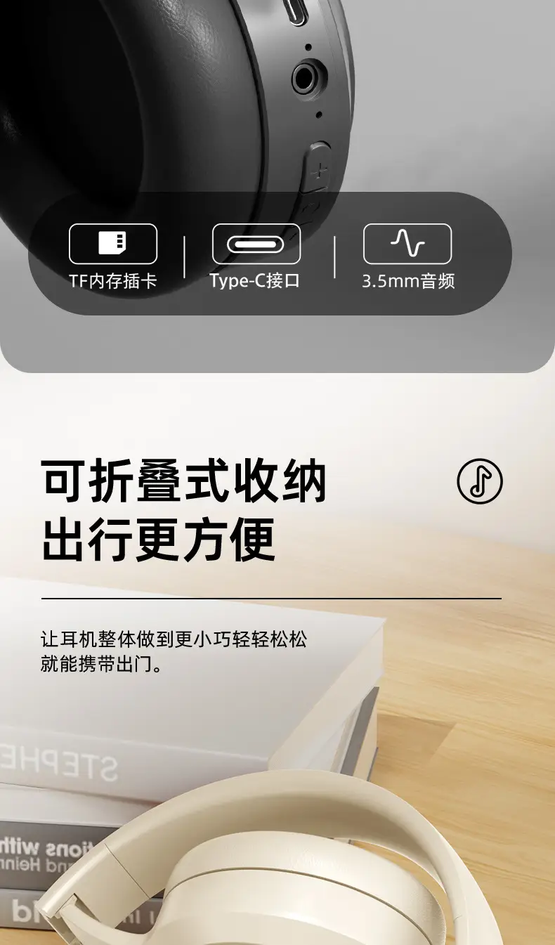 Wireless Bluetooth Headset White Foldable Stereo β feature 10