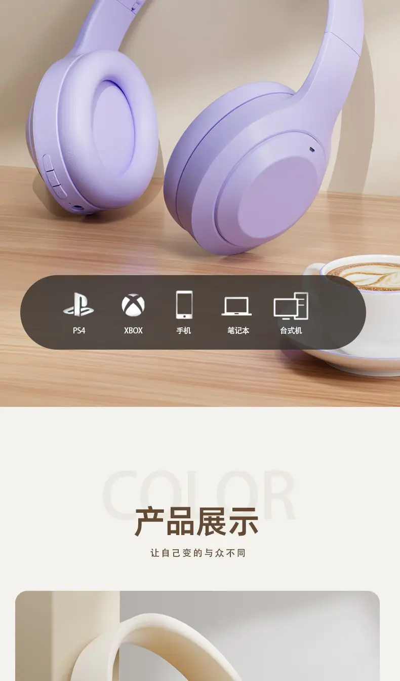 Wireless Bluetooth Headset White Foldable Stereo β feature 13
