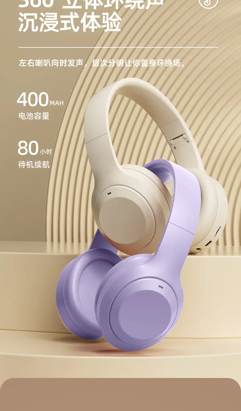 Wireless Bluetooth Headset White Foldable Stereo β feature 3