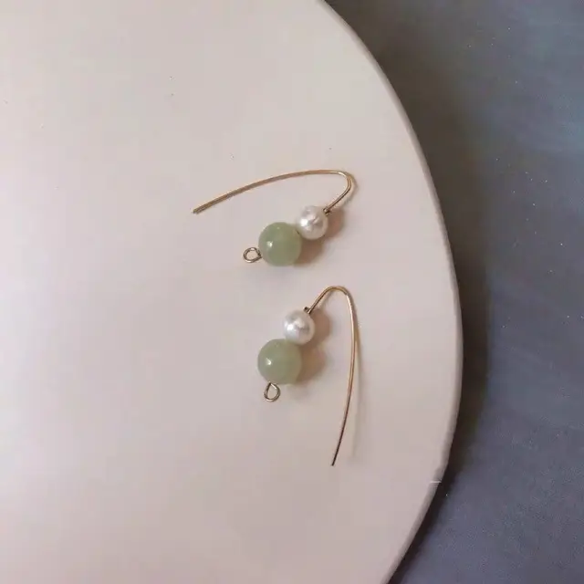 Green Pearl Earrings for Women Niche Design - Image 2