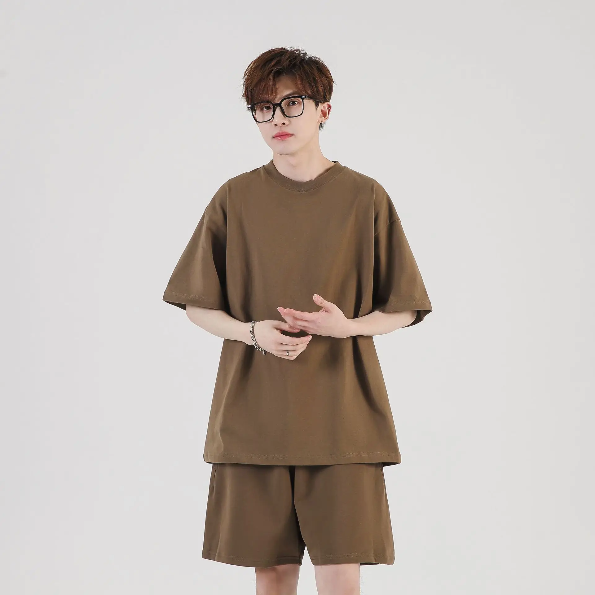 245g Heavy Cotton Short Sleeve T-Shirt Coral - Image 15