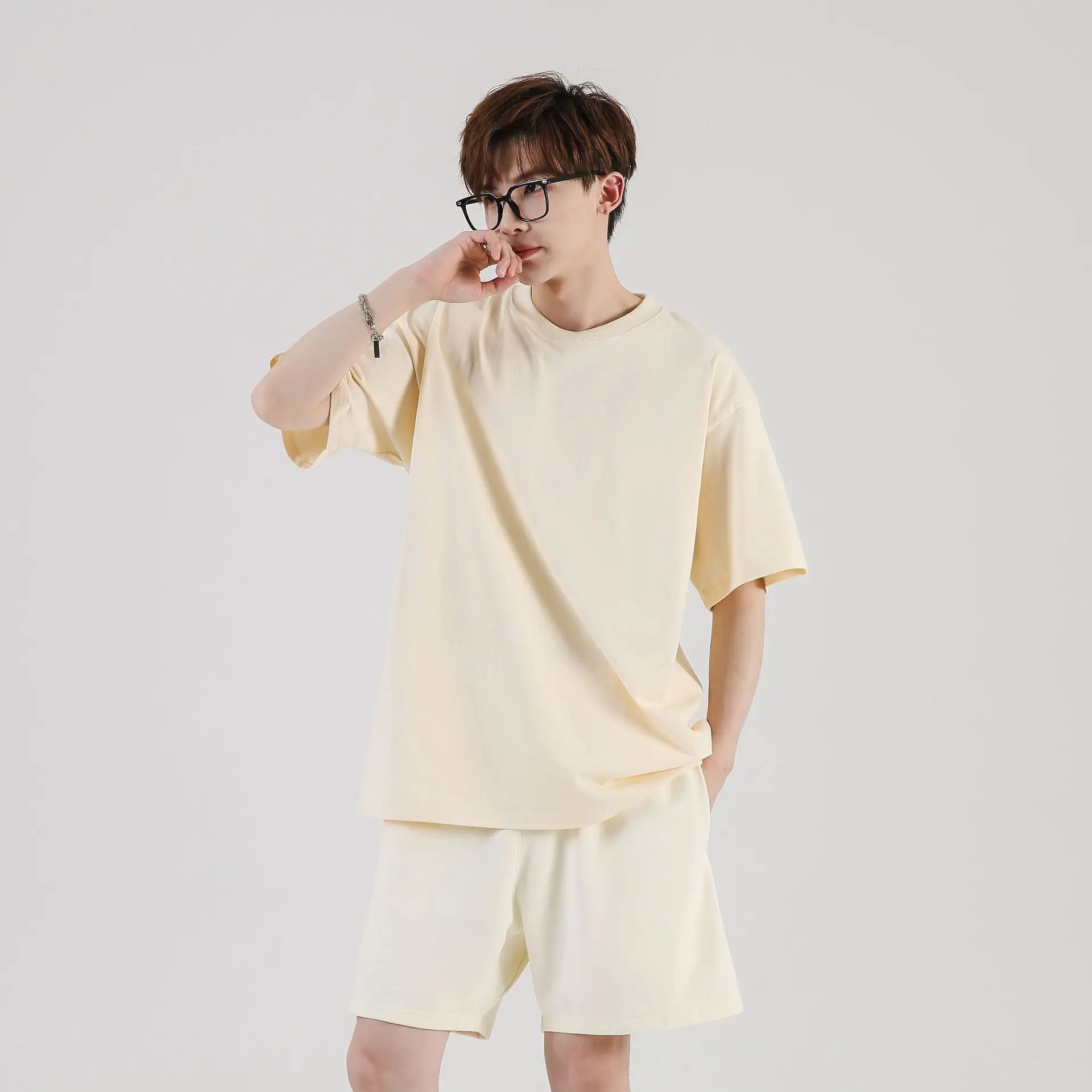 245g Heavy Cotton Short Sleeve T-Shirt Coral - Image 16