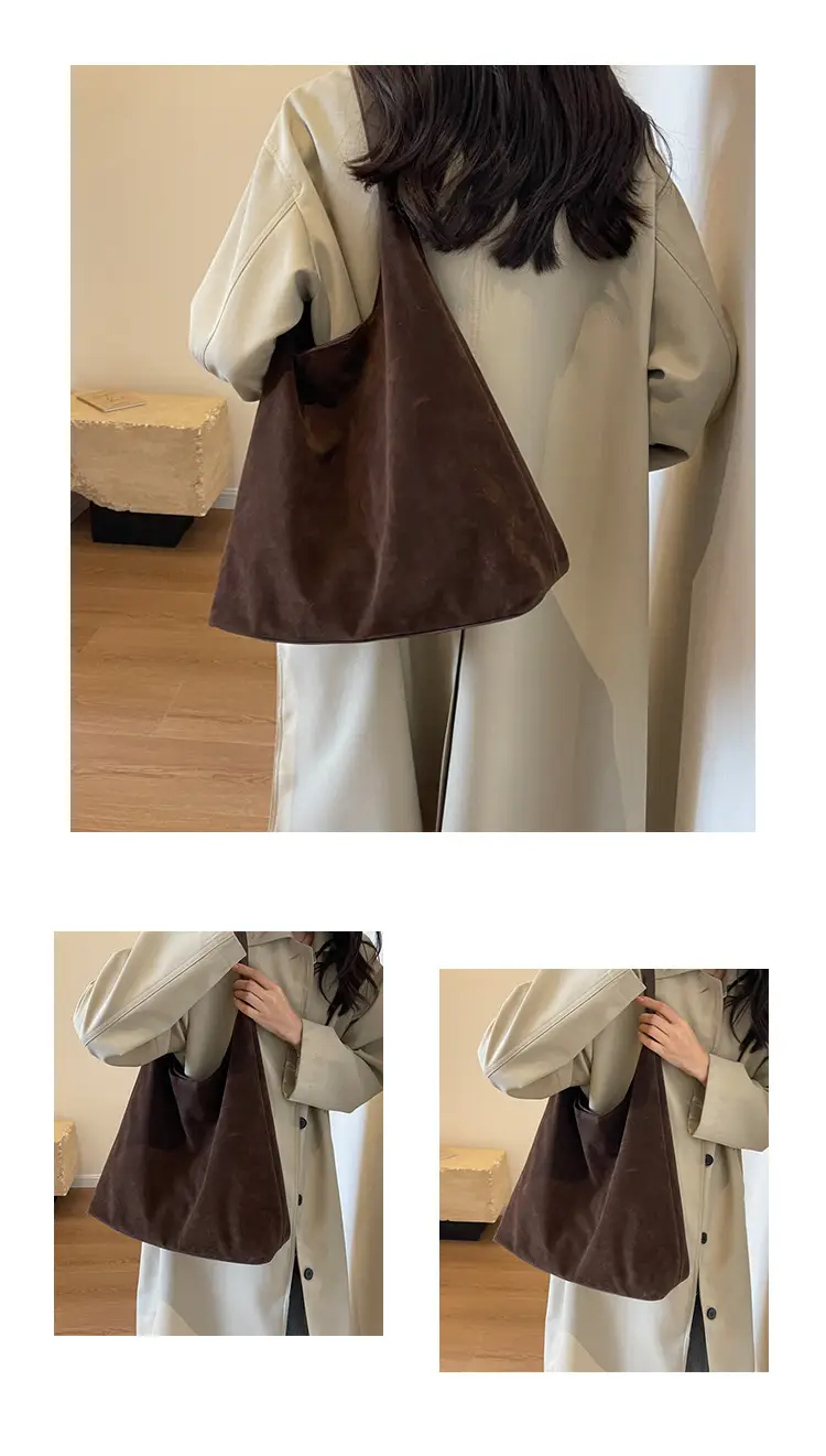 Black Retro Frosted Shoulder Bag for Women 2023 — feature 11