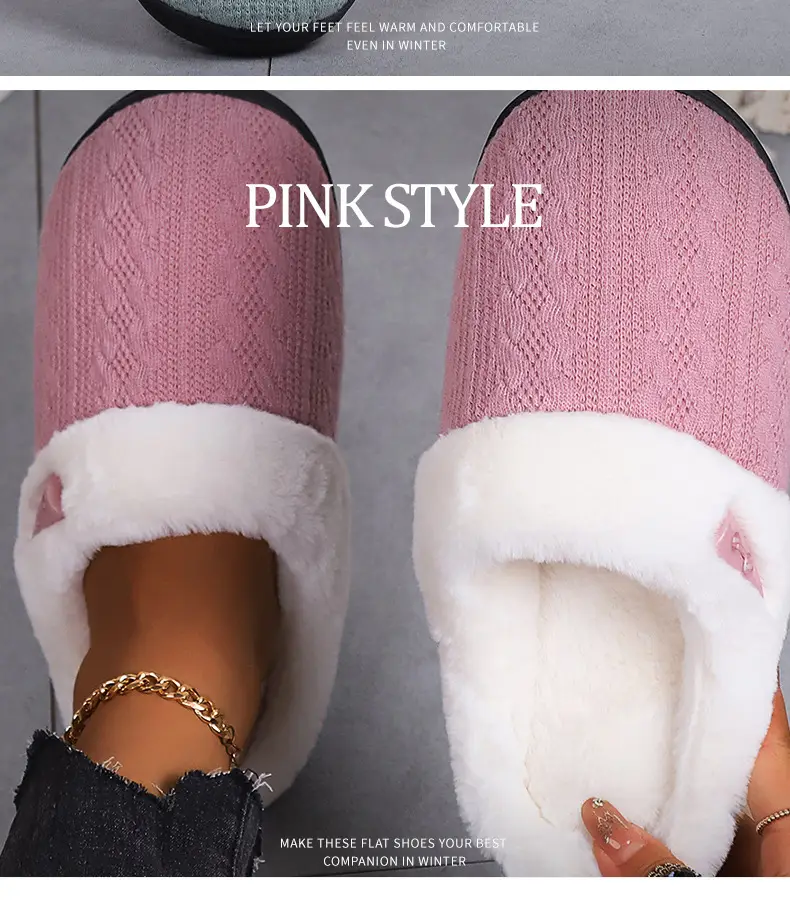 Cross-Border Foreign Trade Wholesale Furry Slippers, Home Indoor Non-Slip Thick-Soled Slippers, Flat-Soled Men's Warm Cotton Slippers — feature 11