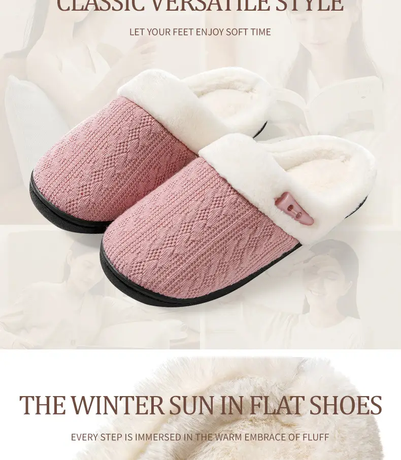 Cross-Border Foreign Trade Wholesale Furry Slippers, Home Indoor Non-Slip Thick-Soled Slippers, Flat-Soled Men's Warm Cotton Slippers — feature 5